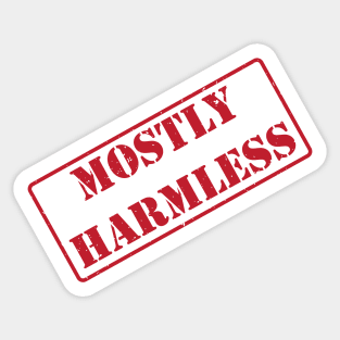 Mostly Harmless, Military Top Secret Looking Stamp Sticker